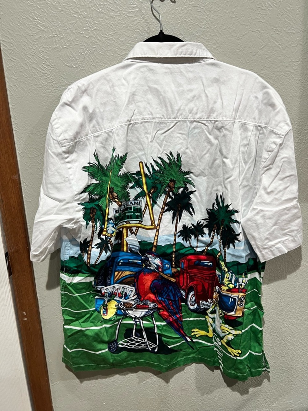 OU College Casual Tropical Graphic Button-Down Shirt Football Fan Detailed EUC - Picture 5 of 7